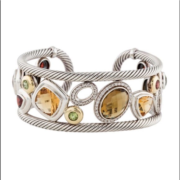 David Yurman Jewelry - David Yurman Multistone & Diamond Mosaic Cuff